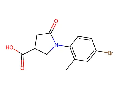 1-(4-Bromo-2-methylphenyl)-5-oxopyrrolidine-3-carboxylic acid structure