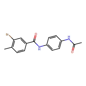 N-[4-(acetylamino)phenyl]-3-bromo-4-methylbenzamide structure