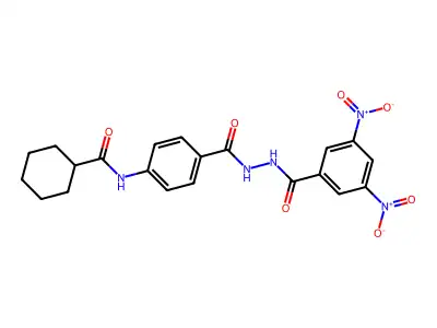 3,5-Dinitrobenzoic acid 2-[4-[(cyclohexylcarbonyl)amino]benzoyl]hydrazide structure