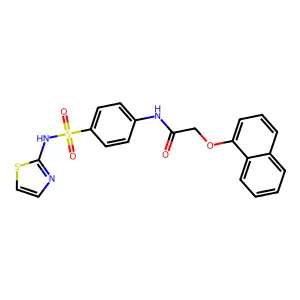 2-naphthalen-1-yloxy-N-[4-(1,3-thiazol-2-ylsulfamoyl)phenyl]acetamide structure