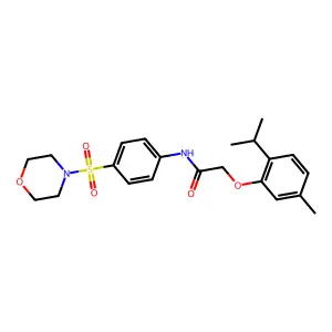2-(2-isopropyl-5-methylphenoxy)-N-[4-(4-morpholinylsulfonyl)phenyl]acetamide structure