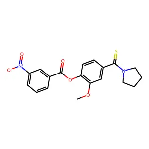 2-Methoxy-4-(pyrrolidin-1-ylcarbonothioyl)phenyl 3-nitrobenzoate structure