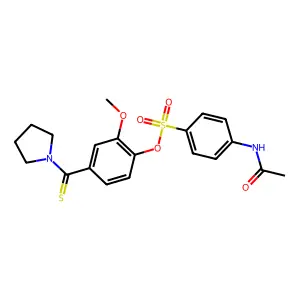 2-Methoxy-4-(1-pyrrolidinylcarbonothioyl)phenyl 4-(acetylamino)benzenesulfonate structure