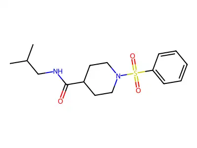 1-(benzenesulfonyl)-N-(2-methylpropyl)piperidine-4-carboxamide structure