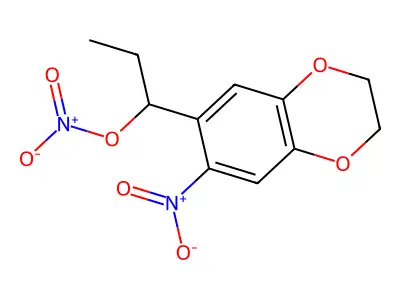 1-(7-Nitro-2,3-dihydro-1,4-benzodioxin-6-yl)propyl nitrate structure