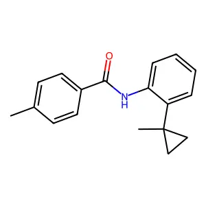 4-methyl-N-[2-(1-methylcyclopropyl)phenyl]benzamide structure