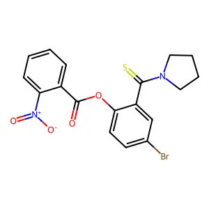 4-Bromo-2-(pyrrolidin-1-ylcarbonothioyl)phenyl 2-nitrobenzoate structure