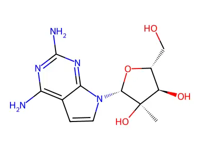 2,4-Diamino-7-(2-C-methyl-beta-D-ribofuranosyl)-7H-pyrrolo[2,3-d]pyrimidine structure