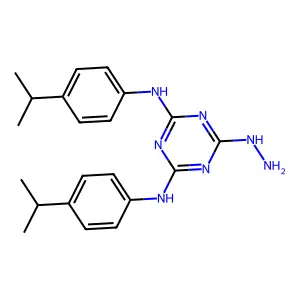 6-hydrazinyl-N,N'-bis[4-(propan-2-yl)phenyl]-1,3,5-triazine-2,4-diamine structure