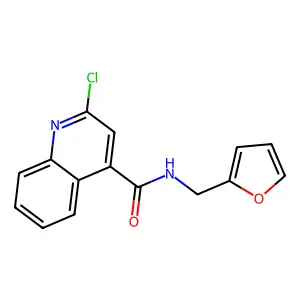 2-chloro-N-(furan-2-ylmethyl)quinoline-4-carboxamide structure