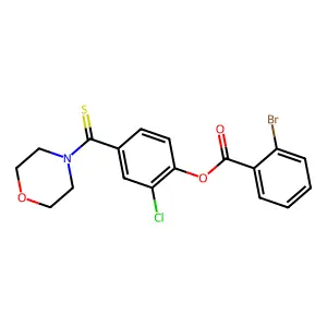 2-Chloro-4-(morpholin-4-ylcarbonothioyl)phenyl 2-bromobenzoate structure