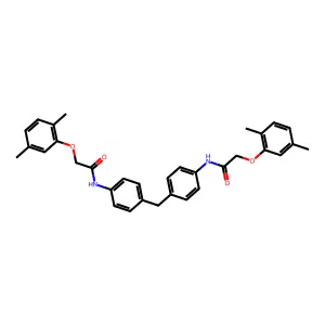 2-(2,5-dimethylphenoxy)-N-[4-(4-{[(2,5-dimethylphenoxy)acetyl]amino}benzyl)phenyl]acetamide structure