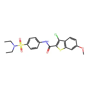 3-chloro-N-[4-(diethylsulfamoyl)phenyl]-6-methoxy-1-benzothiophene-2-carboxamide structure