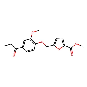 Methyl 5-[(2-methoxy-4-propanoylphenoxy)methyl]furan-2-carboxylate structure