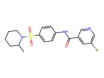 5-bromo-N-[4-(2-methylpiperidin-1-yl)sulfonylphenyl]pyridine-3-carboxamide structure