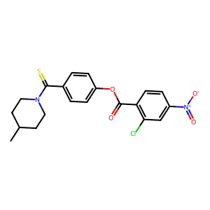 4-[(4-Methylpiperidin-1-yl)carbonothioyl]phenyl 2-chloro-4-nitrobenzoate structure