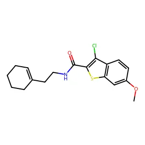 3-chloro-N-[2-(cyclohexen-1-yl)ethyl]-6-methoxy-1-benzothiophene-2-carboxamide structure