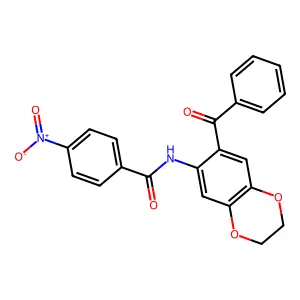 N-(7-benzoyl-2,3-dihydro-1,4-benzodioxin-6-yl)-4-nitrobenzamide structure