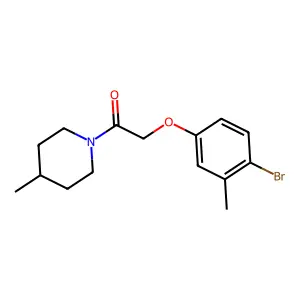 1-[(4-Bromo-3-methylphenoxy)acetyl]-4-methylpiperidine structure