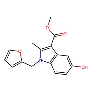 methyl 1-(furan-2-ylmethyl)-5-hydroxy-2-methyl-1H-indole-3-carboxylate structure