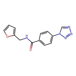 N-(furan-2-ylmethyl)-4-(1H-tetrazol-1-yl)benzamide structure