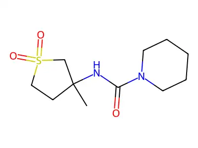 N-(3-methyl-1,1-dioxothiolan-3-yl)piperidine-1-carboxamide structure