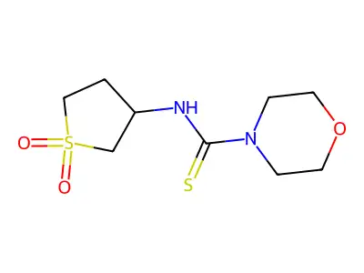 3-[(Morpholin-4-ylthioxomethyl)amino]thiolane-1,1-dione structure