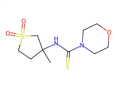 N-(3-methyl-1,1-dioxidotetrahydrothien-3-yl)morpholine-4-carbothioamide structure