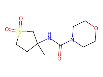 N-(3-methyl-1,1-dioxothiolan-3-yl)morpholin-4-ylcarboxamide structure