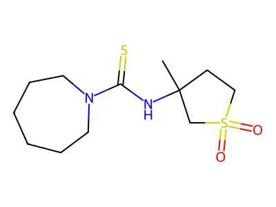 N-(3-methyl-1,1-dioxidotetrahydrothiophen-3-yl)azepane-1-carbothioamide structure