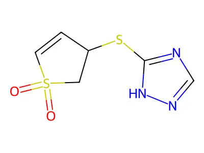 3-[(1,1-dioxido-2,3-dihydrothiophen-3-yl)sulfanyl]-4H-1,2,4-triazole structure