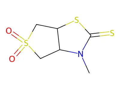 3-methyltetrahydrothieno[3,4-d][1,3]thiazole-2(3H)-thione 5,5-dioxide structure