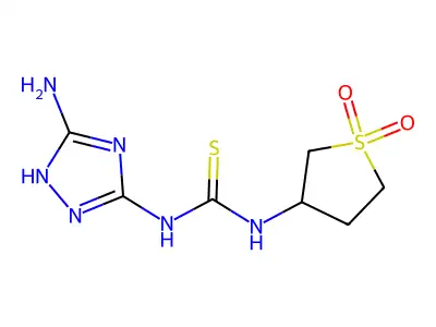1-(5-amino-4H-1,2,4-triazol-3-yl)-3-(1,1-dioxidotetrahydrothiophen-3-yl)thiourea structure