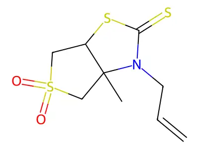 3-allyl-3a-methyltetrahydrothieno[3,4-d]thiazole-2(3H)-thione 5,5-dioxide structure