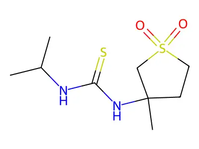 3-Methyl-3-({[(methylethyl)amino]thioxomethyl}amino)thiolane-1,1-dione structure