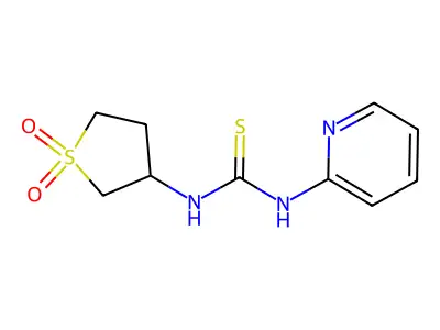 3-{[(2-Pyridylamino)thioxomethyl]amino}thiolane-1,1-dione structure