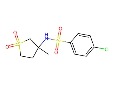 4-chloro-N-(3-methyl-1,1-dioxothiolan-3-yl)benzenesulfonamide structure
