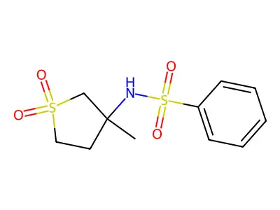 3-Methyl-3-[(phenylsulfonyl)amino]thiolane-1,1-dione structure