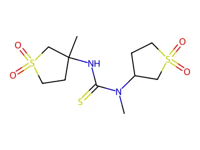 1-(1,1-dioxidotetrahydrothiophen-3-yl)-1-methyl-3-(3-methyl-1,1-dioxidotetrahydrothiophen-3-yl)thiourea structure
