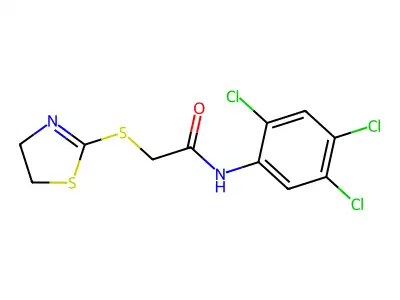 2-(4,5-dihydro-1,3-thiazol-2-ylsulfanyl)-N-(2,4,5-trichlorophenyl)acetamide structure