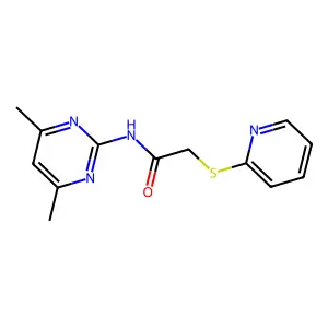 N-(4,6-dimethylpyrimidin-2-yl)-2-pyridin-2-ylsulfanylacetamide structure
