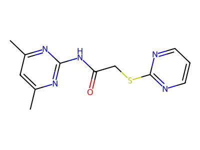 N-(4,6-dimethylpyrimidin-2-yl)-2-pyrimidin-2-ylthioacetamide structure
