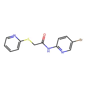 N-(5-bromopyridin-2-yl)-2-pyridin-2-ylsulfanylacetamide structure