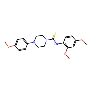N-(2,4-dimethoxyphenyl)-4-(4-methoxyphenyl)piperazine-1-carbothioamide structure