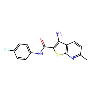 3-amino-N-(4-fluorophenyl)-6-methylthieno[2,3-b]pyridine-2-carboxamide structure