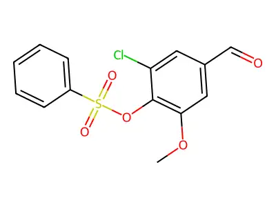 2-Chloro-4-formyl-6-methoxyphenyl benzenesulfonate structure