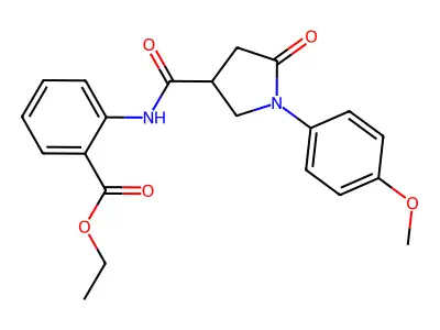 Ethyl 2-({[1-(4-methoxyphenyl)-5-oxopyrrolidin-3-yl]carbonyl}amino)benzoate structure