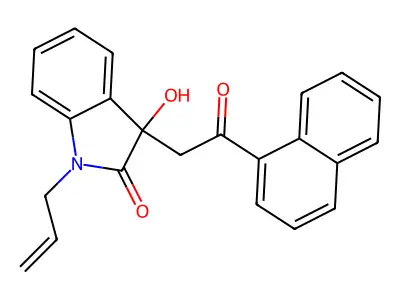 3-Hydroxy-3-(2-naphthalen-1-yl-2-oxoethyl)-1-prop-2-enylindol-2-one structure