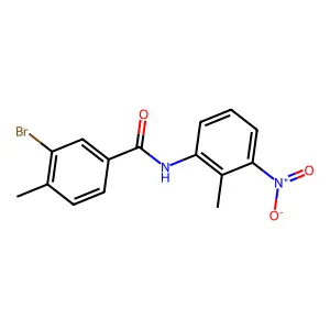 3-bromo-4-methyl-N-(2-methyl-3-nitrophenyl)benzamide structure