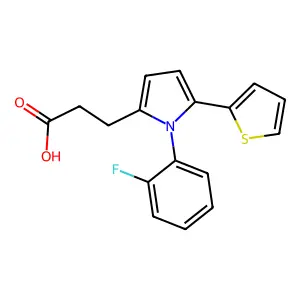 3-[1-(2-fluorophenyl)-5-(thiophen-2-yl)-1H-pyrrol-2-yl]propanoic acid structure
